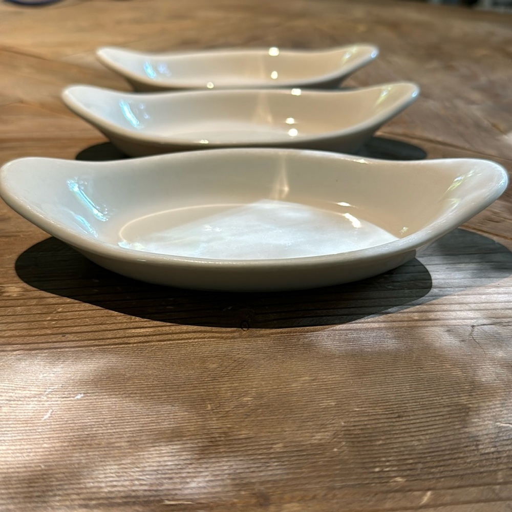 Hall USA Set of 3 White Baker Dishes